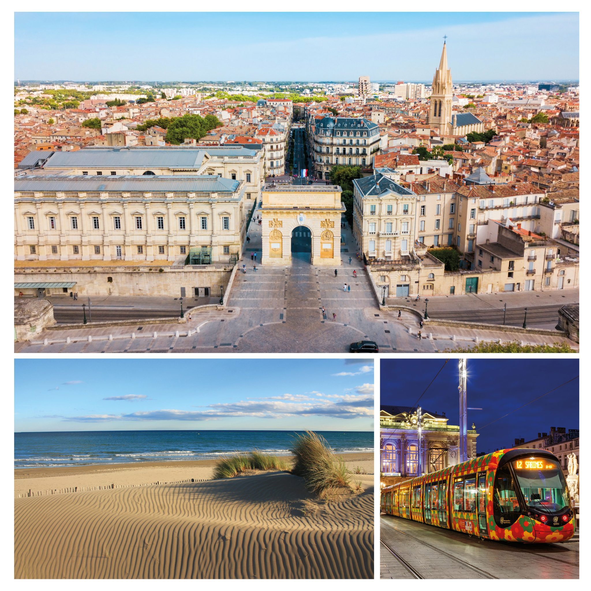 Avantages de vivre à Montpellier: beau centre historique, plage et tramway